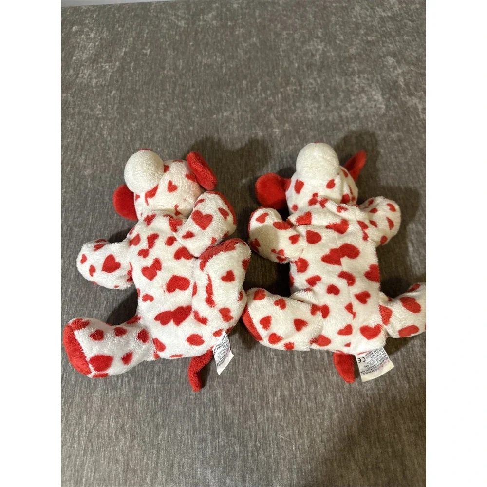 Ty 2010 Tylux Plush Red Hearts‎ Valentines Red Nose Dog Lot 2